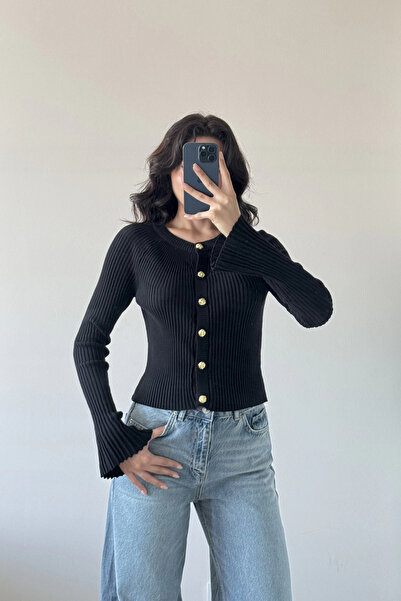 Eka Women's Black Spanish Sleeve Cardigan 1014-2425