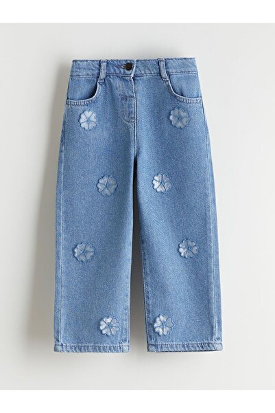 LC Waikiki LCW Kids Çiçekli Kız Çocuk Jean Pantolon