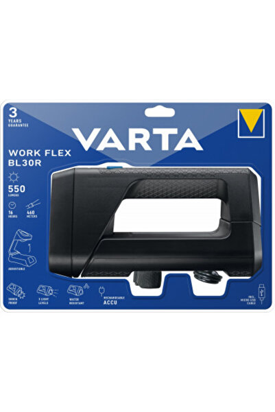 Varta Lanterna LED reincarcabila Work Flex BL30R 18684101401, 550 lm, 3 moduri iluminare, indicator