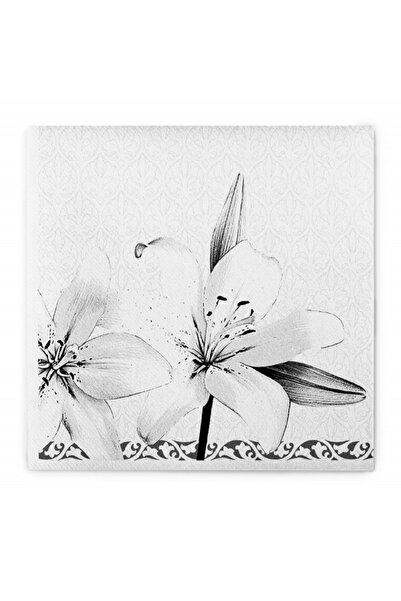 Mank Празнични салфетки Linclass - Черен флорален принт / 33 x 33 см / 50 бр.