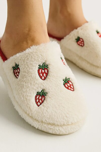 Lively Stylish Cute Women's Home Slippers Silent Lightweight Soft Sole Embroidered