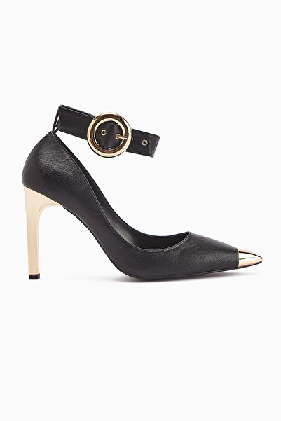 Limoya Jennica Black Ankle Buckle Women's Heeled Shoes