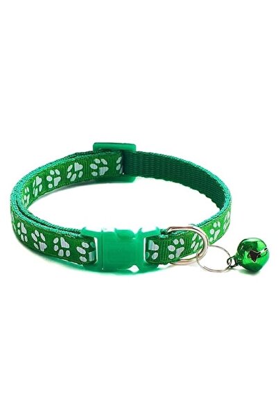 General Store Adjustable Collar with Bell for Dogs and Cats, 21-35cm, Green
