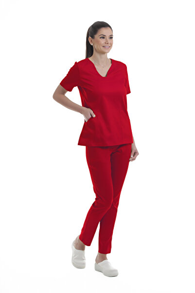 Carré Medical Uniforms Costum medical Carré Clinique rosu