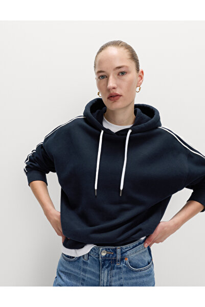 Marks & Spencer %100 Pamuklu Yan Şeritli Kapüşonlu Sweatshirt