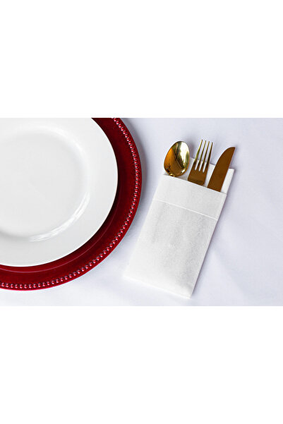 Mank Χαρτοπετσέτες Linclass με τσέπες για μαχαιροπίρουνα με μανσέτα - Λευκό/ ...