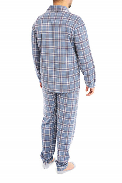 Centini Men's pajamas with buttons and collar, Breeze, blue