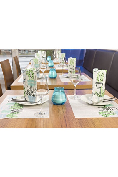 Mank Șervețele festive Linclass - Sancho (verde-albastru) / 40 x 40 cm / 50 buc