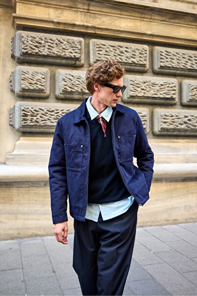 Danger Бавовняний чоловічий пальто темно-синій піджак