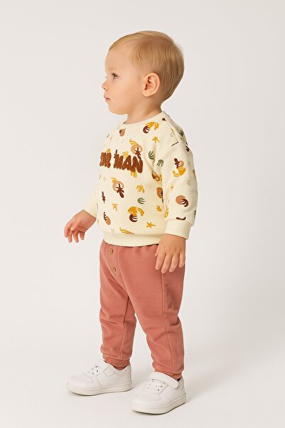 dinamik çocuk Baby Boy 2-Piece Seasonal Tracksuit Set Cool Man Süzene Embroidered Abstract Printed 6-9-12-18-24Months