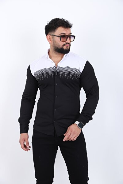 Blue Ant قميص بقصة ضيقة بلونين