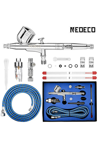 Choice5 NCT-130TKSS1 Precision Dual Action Airbrush 6ft Airbrush Hose 0.2/0.3...