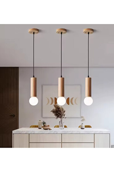 SimaAvize Spor Modern Ahşap Avize