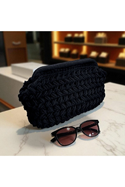 BY MİMİMU El Yapımı Örgü Yün Portföy Clutch Çanta