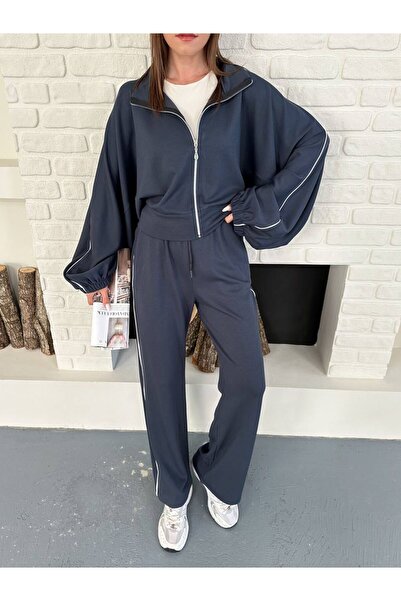 b buhari bykoc Stripe Detailed Parachute Sleeve Tracksuit Set