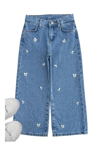 ASL GOLF CLUB Дънки с флорални бродерии за момичета