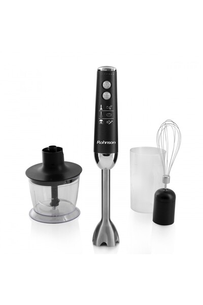 ROHNSON Vertical mixer with accessories, 1200W, 2 speed modules, 15,500 RPM, Black, R595