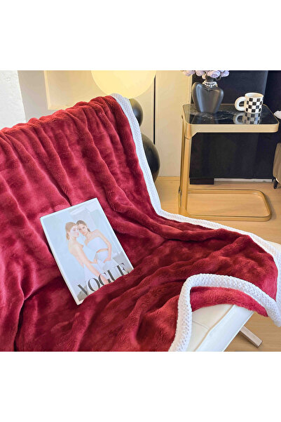 JOJO HOME Soft cocolino blanket, 200x230, with white border, Grena