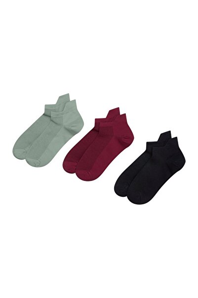 Bloovii Set de 3 șosete sport pentru femei, fără talpă, cu croială joasă, tex...