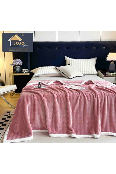 JOJO HOME Soft cocolino blanket, 200x230, with white border, Pink
