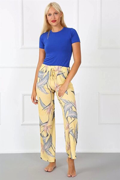 Beruflic Combed Cotton Wide Leg Trousers Yellow