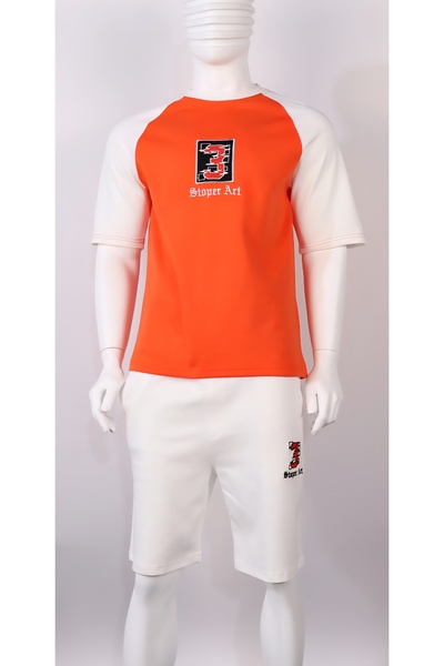 Red Planet Oversized Men’s Shorts Set with Modern Print