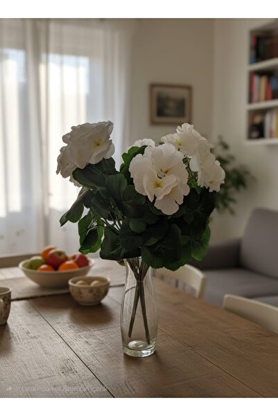 YASİMA Yapay Çiçek Büyük Sardunya7 dallı Demet 40 cm beyaz