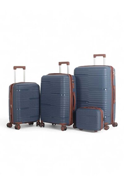 CAPATAN Luxury Durable 4-Piece Luggage Set (Shatterproof with Bonus Handbag) with Double Zipper Expansion Case