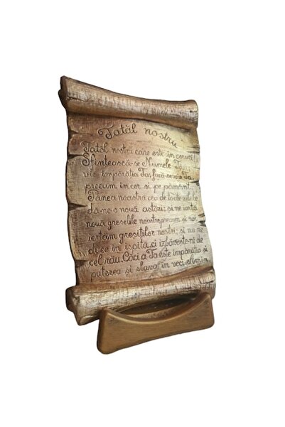 ArtBucovina Icoana Tatal nostru ceramica cu aspect vintage 18cm x 14.5cm