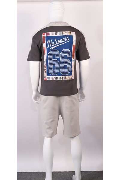 Red Planet Oversized Men’s Shorts Set with Modern Print