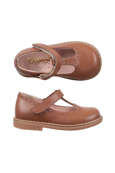 Bebbini Tan Leather Girls' Shoes