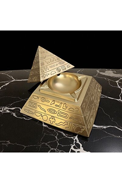 srsdizayn GOLD PİRAMİT ŞEKLİNDE KÜLLÜK ÖZEL EŞYA SAKLAMA KUTUSU