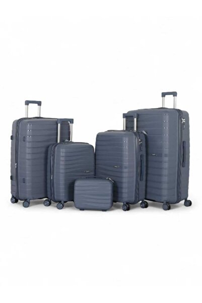 CAPATAN Luxury Complete Luggage Set - 5 Pieces of Shatter-Resistant Polypropylene (Large Sizes & Superior Features)
