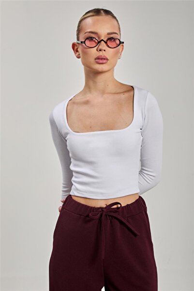 BARRELS AND OIL Women's Square Neck Bodysuit - White