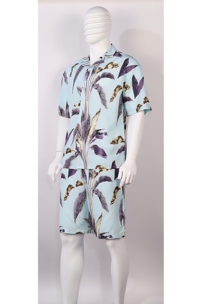 Red Planet Oversized Men’s Shorts Set with Modern Print