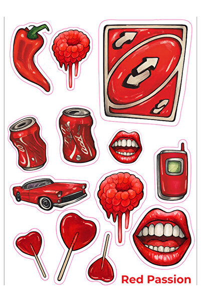 gogo premium مجموعة ملصقات A5 Red Passion - ملصق ورقي لاصق للكمبيوتر المحمول ...