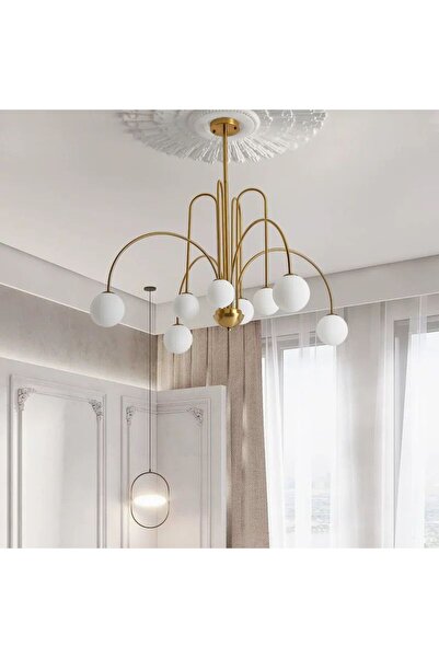 RFAN Candelabru, Model 5967-8, Cu Abajururi, 8 X G9, Auriu