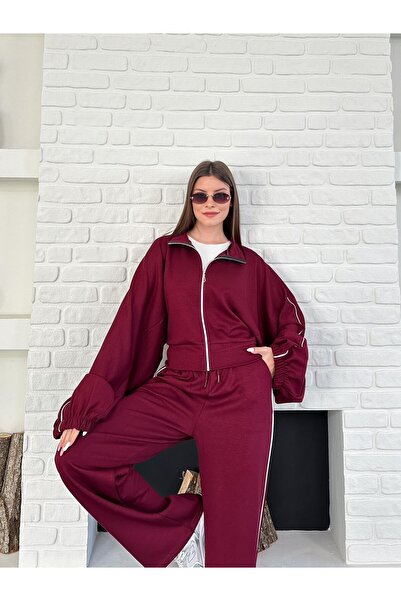 b buhari bykoc Stripe Detailed Parachute Sleeve Tracksuit Set