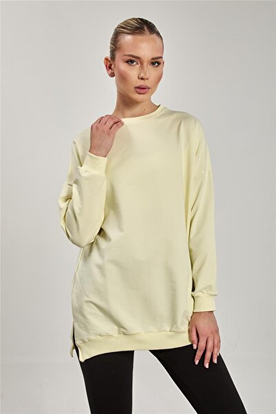 BARRELS AND OIL سترة نسائية بفتحة جانبية - أصفر فاتح