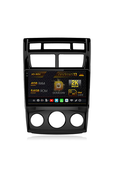AutoDrop Navigation Kia Sportage (2005-2010) M/AC, Android 13, V-Octa/4GB RAM+64GB ROM, 9.5"