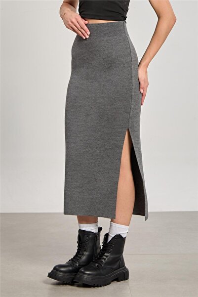 BARRELS AND OIL Women's Knitwear Pencil Skirt - Anthracite