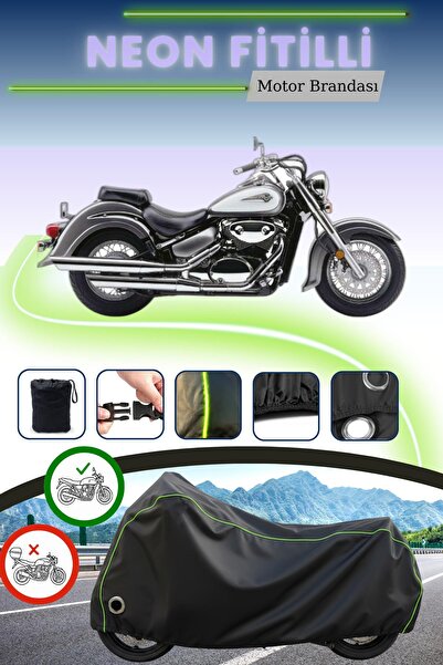 Cemku Fast غطاء محرك متوافق مع سوزوكي VL 800 Intruder باللون الأسود النيون قم...