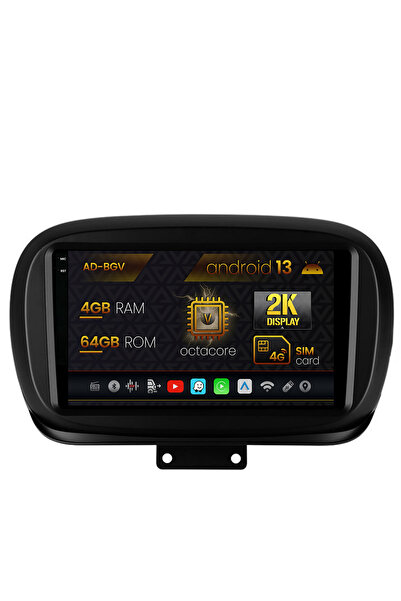 AutoDrop Navigatie Fiat 500X (2014-2020),Android 13,V-Octa/4GB RAM+64GB ROM,9.5"