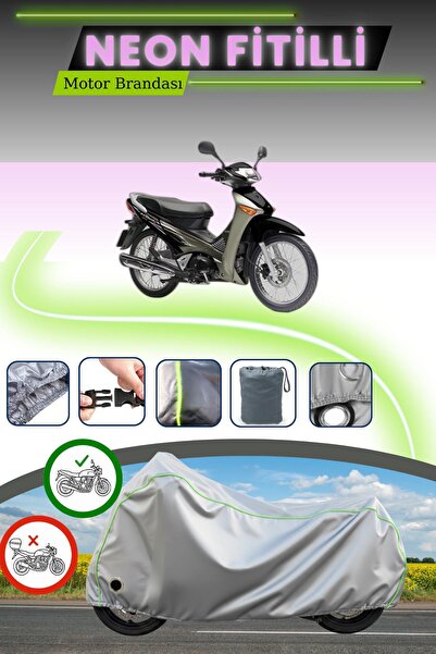 Cemku Fast غطاء محرك متوافق مع هوندا إنوفا قماش مجدّل باللون الرمادي النيون