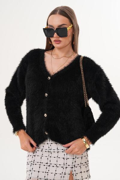 ŞİMAL Women's Bearded Knitwear Knitted Cardigan 255131 -