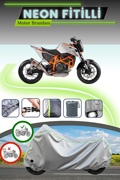 Cemku Fast قماش دراجة نارية متوافق مع KTM 690 Duke R مزود بقفل رمادي اللون