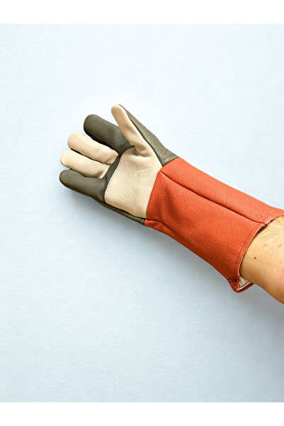 ADYMEDİKALVET Leather Fireproof Cat Handling and Catching Gloves - Protective Gloves Against Biting and Scratching Pair