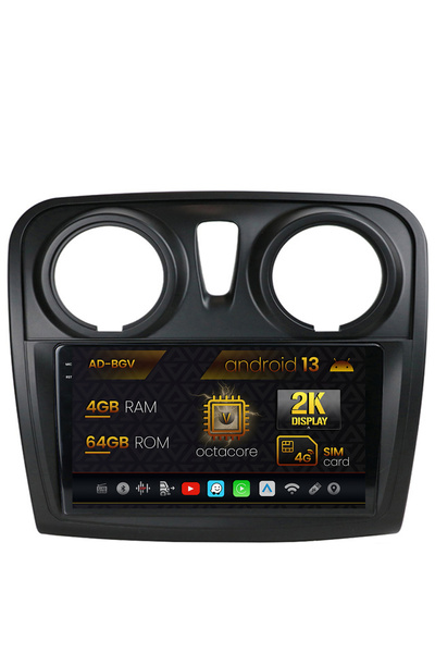 AutoDrop Navigatie Dacia Logan/Sandero,Android 13,V-Octa/4GB RAM+64GB ROM,9.5"