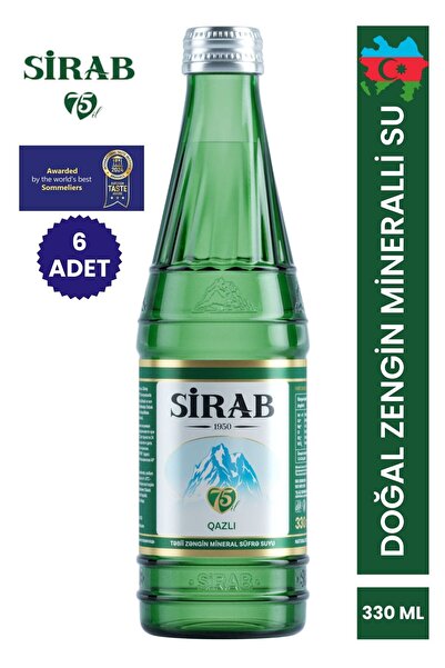 SİRAB Doğal Zengin Mineralli Maden Suyu Qazlı 330 ml 6 Adet