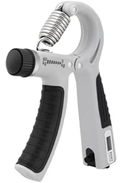 Deli Agnite Counting Hand Gripper (5-60kg) - Grey - Mechanical Rep Counter + Adjustable Resistance